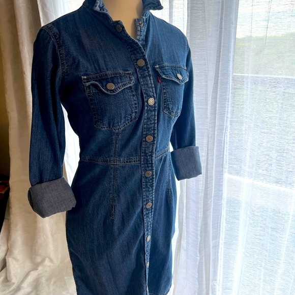 🔥🔥SUPER SALE Levi's Blue Denim Asymmetrical Dress🔥 - Picture 6 of 9